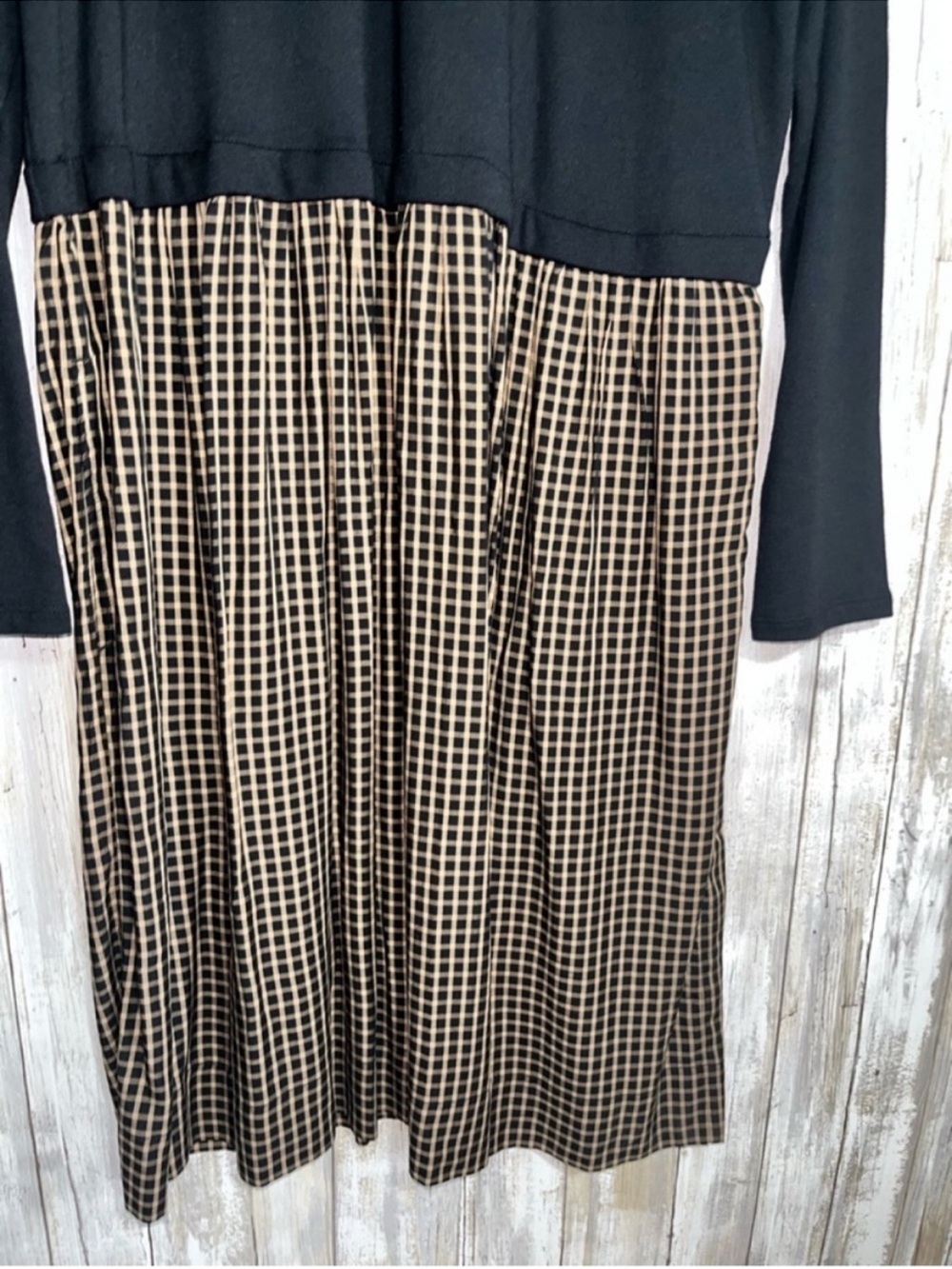 J Jill Dress Womens L Tall Midi Black Mixed Media Long Sleeve Casual Comfortable - Picture 3 of 4